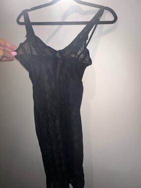 Black Lace sheer Slip Dress